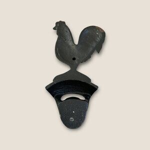 Cast Iron Rooster Wall Mounted Bottle Opener Rustic Kitchen Decor
